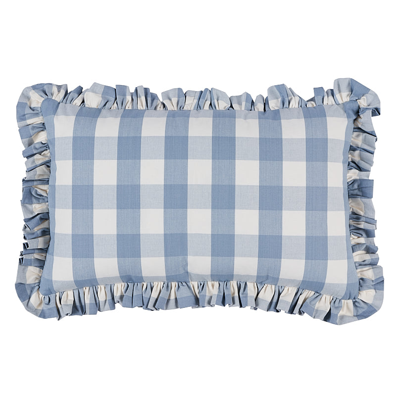 Camden Cotton Check Pillow | Sky