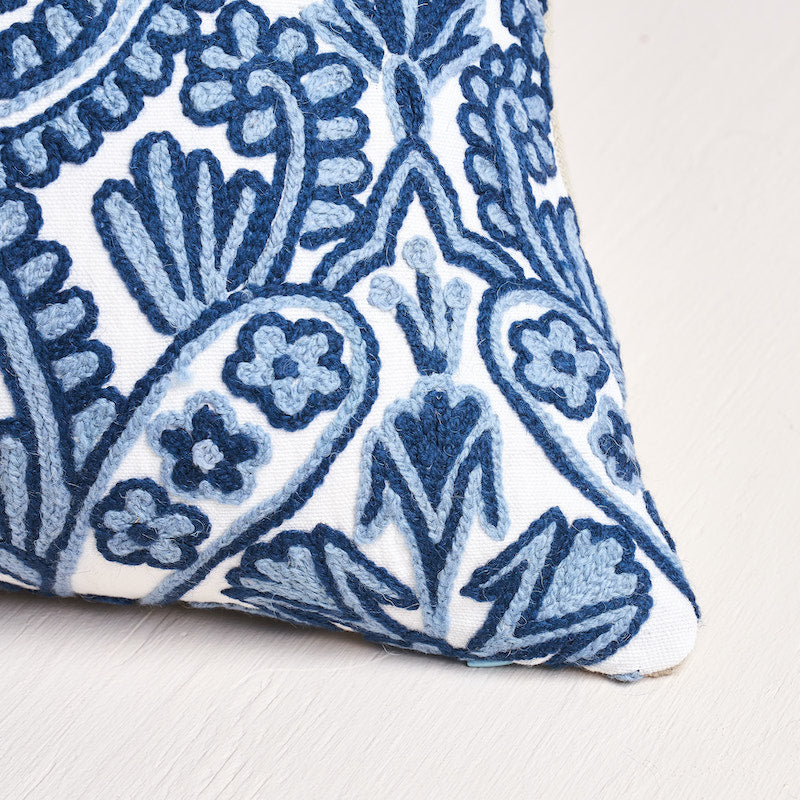 Claremont Crewel Pillow | Delft