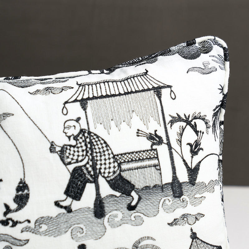 Bassano Toile Pillow | Black