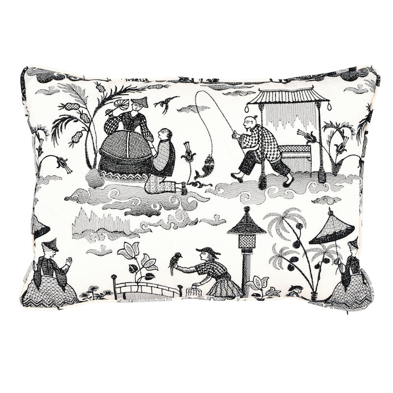 Bassano Toile Pillow | Black