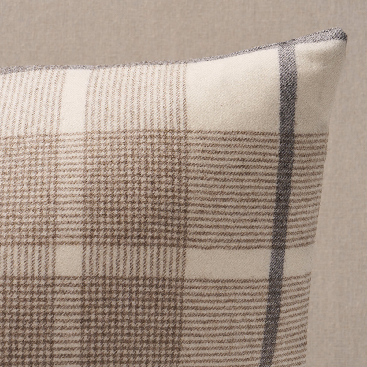 Montana Wool Plaid Pillow | Neutral