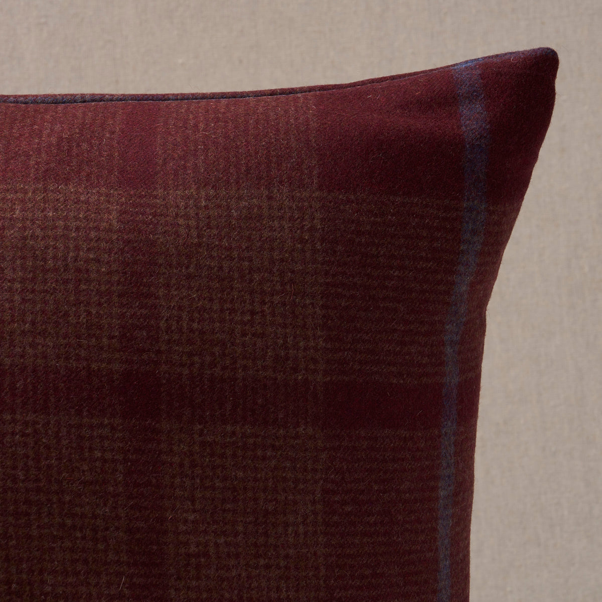 Montana Wool Plaid Pillow | Burgundy