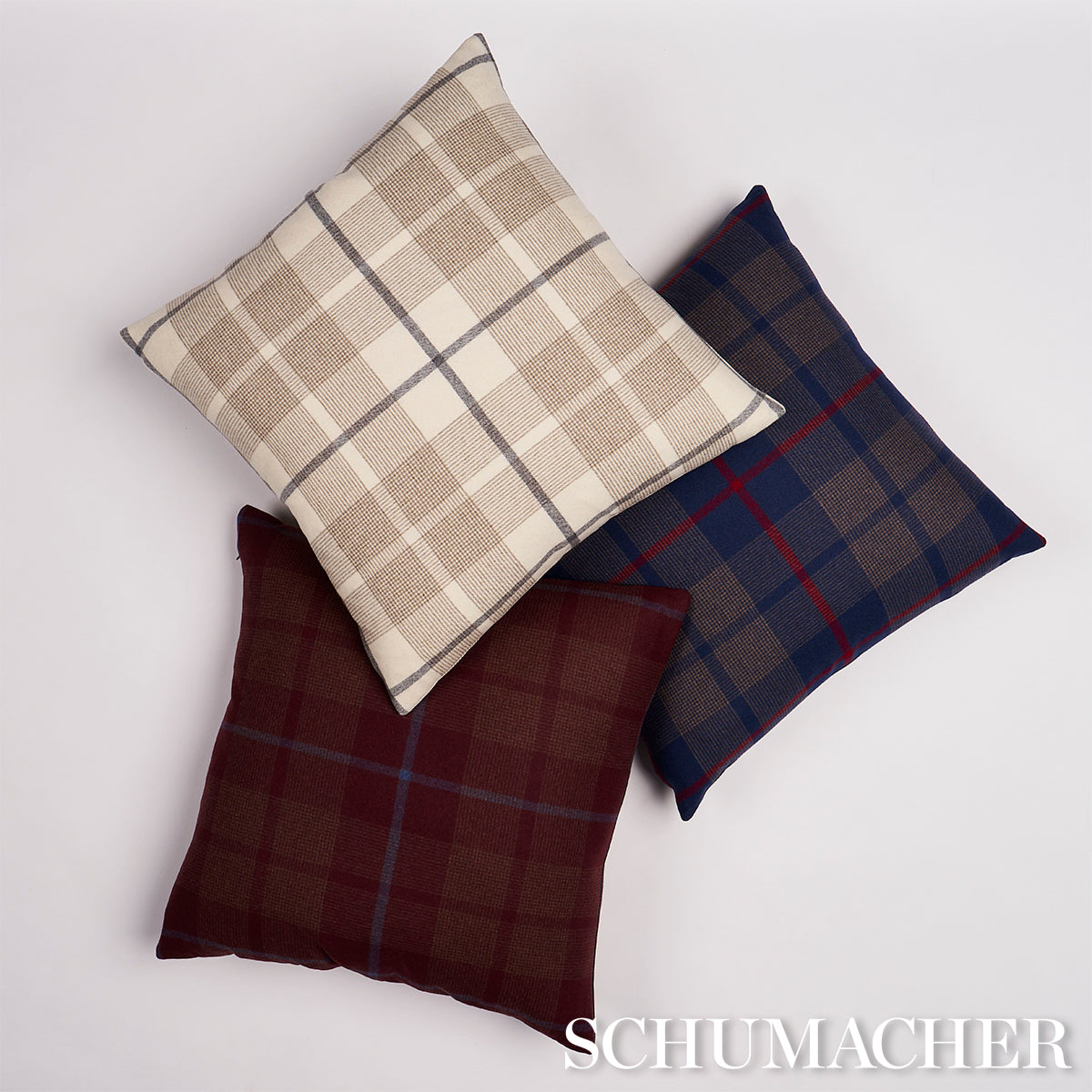 Montana Wool Plaid Pillow | Burgundy