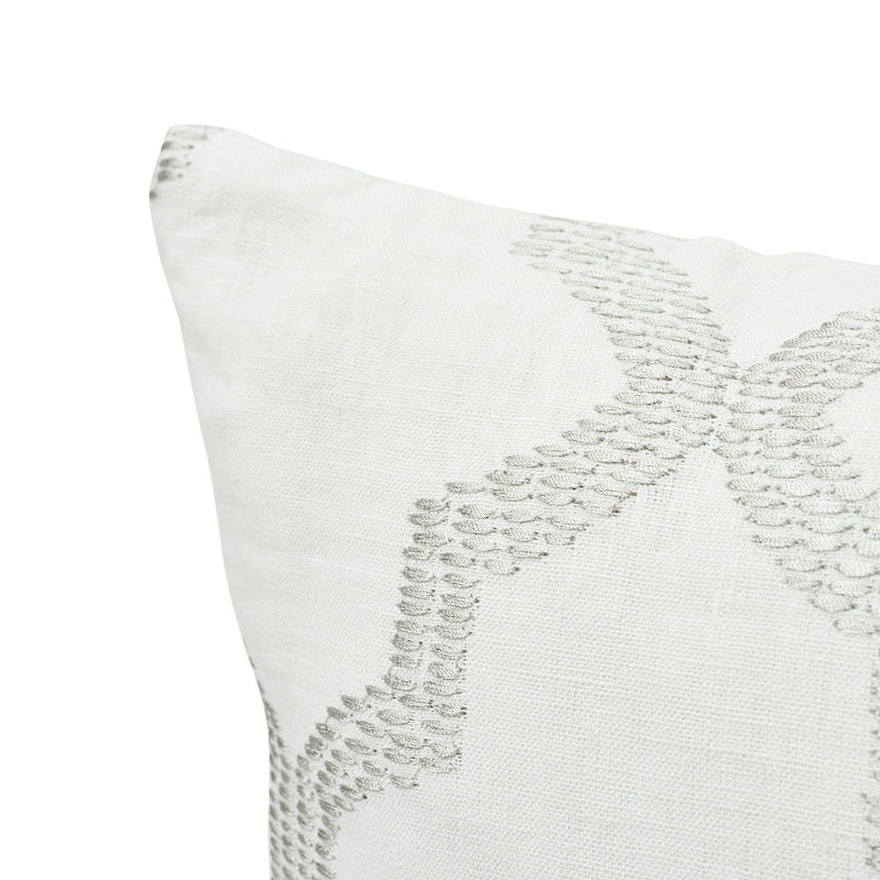 Tangier Embroidery Pillow | SILVER