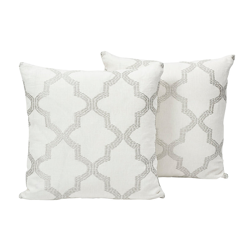 Tangier Embroidery Pillow | SILVER