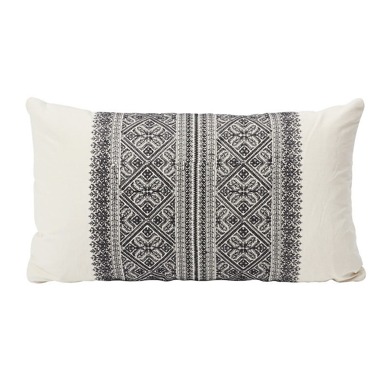 Toledo Embroidery Pillow | Noir