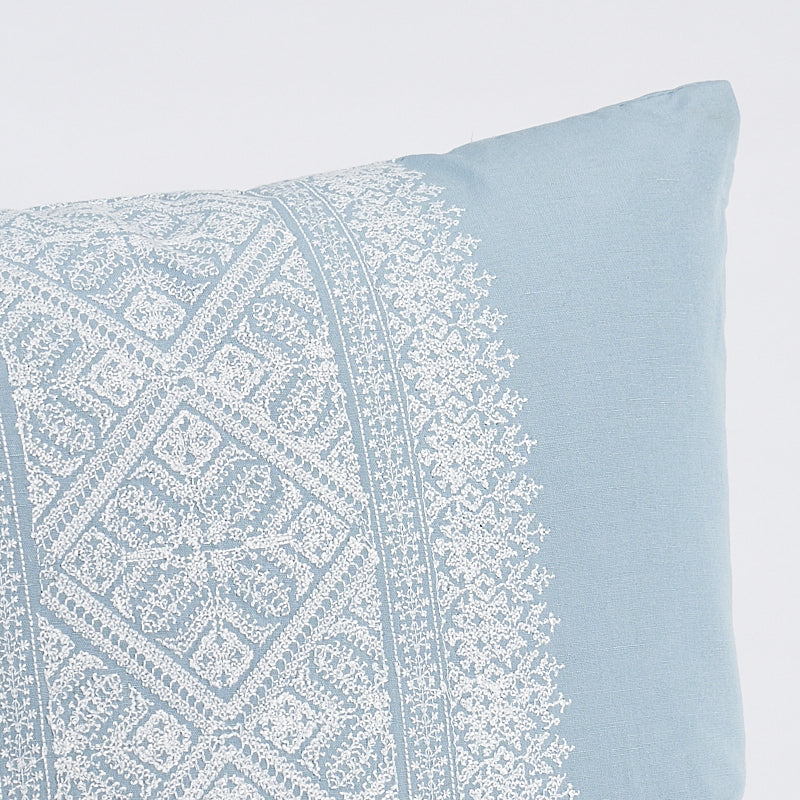 Toledo Embroidery Pillow | Chambray & White