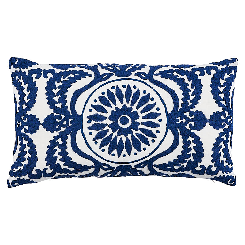 Castanet Embroidery Pillow | Cobalt