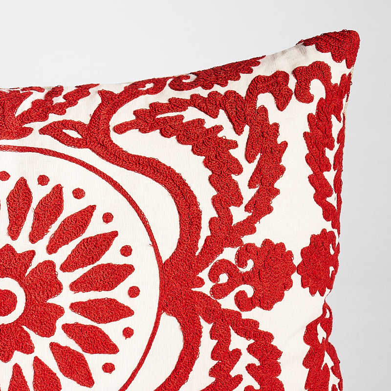 Castanet Embroidery Pillow | Red