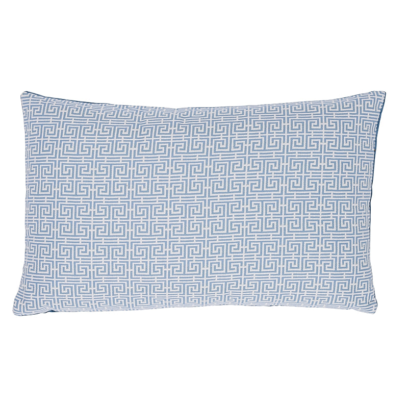 Chinois Fret Pillow | Sky/Ivory