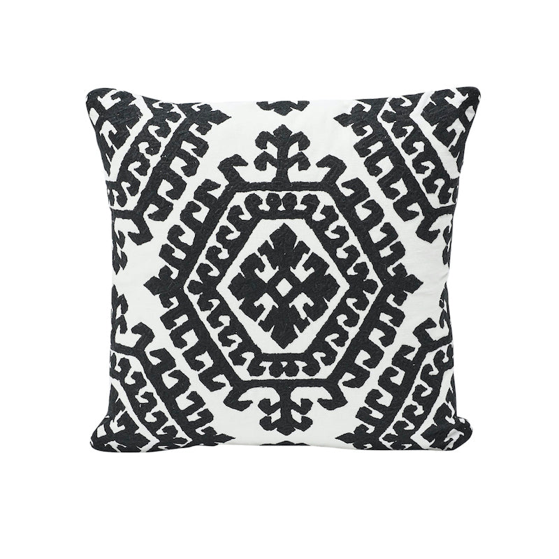 Omar Embroidery Pillow | Black