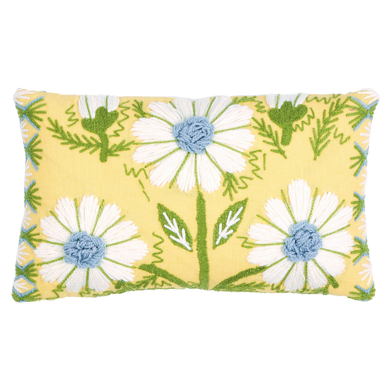 Marguerite Embroidery Pillow A | Buttercup