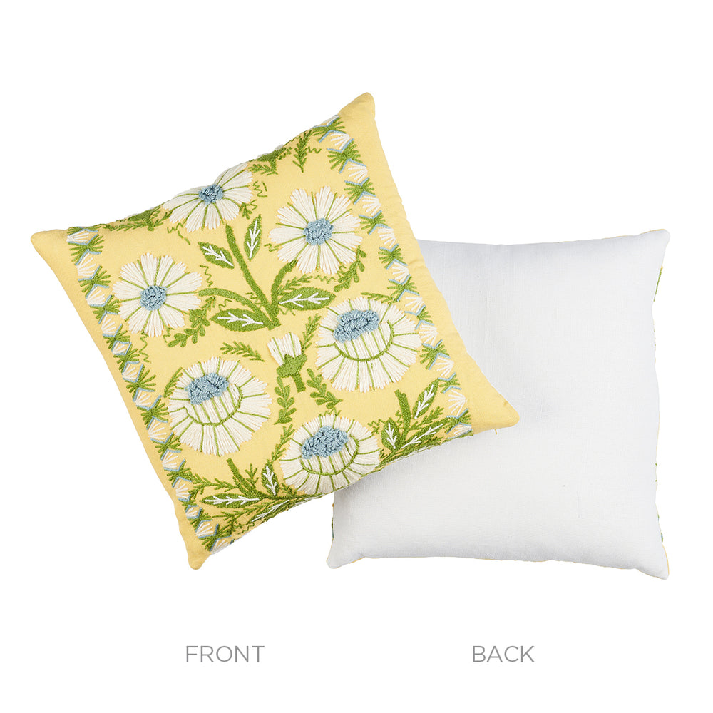 Marguerite Embroidery Pillow | Buttercup