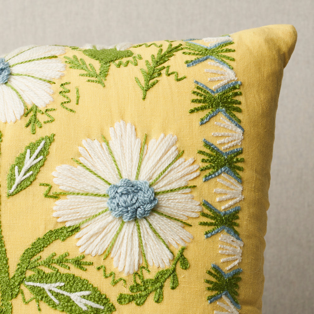 Marguerite Embroidery Pillow | Buttercup