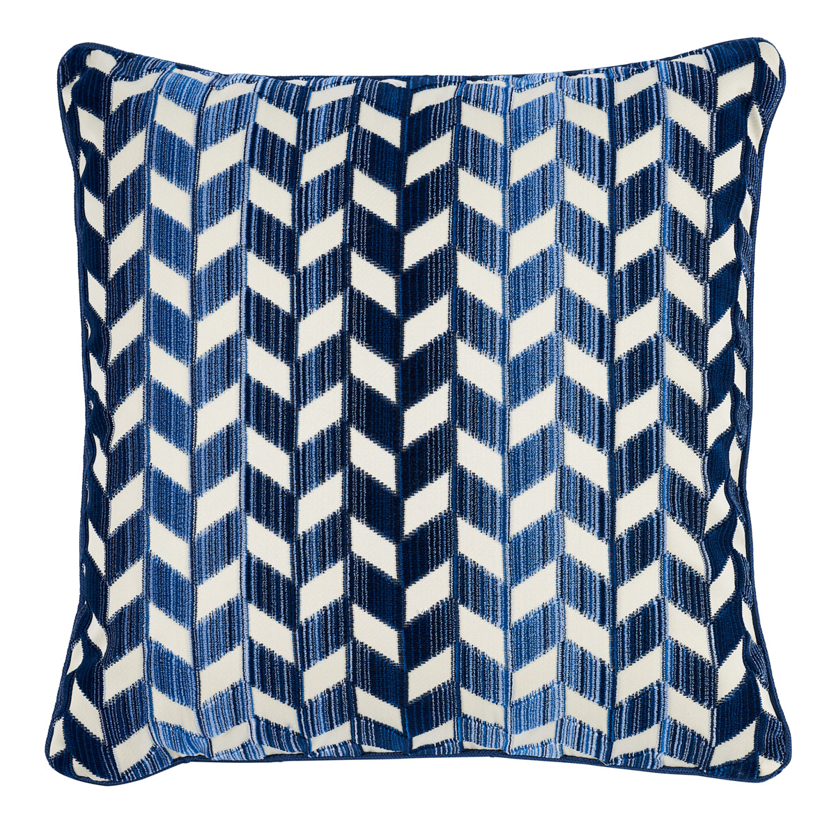 Chevron Strie Velvet Pillow | Lapis