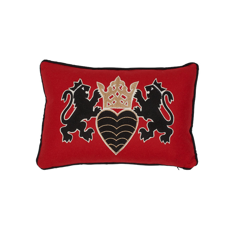 Lionheart Applique Pillow | Black & Gold