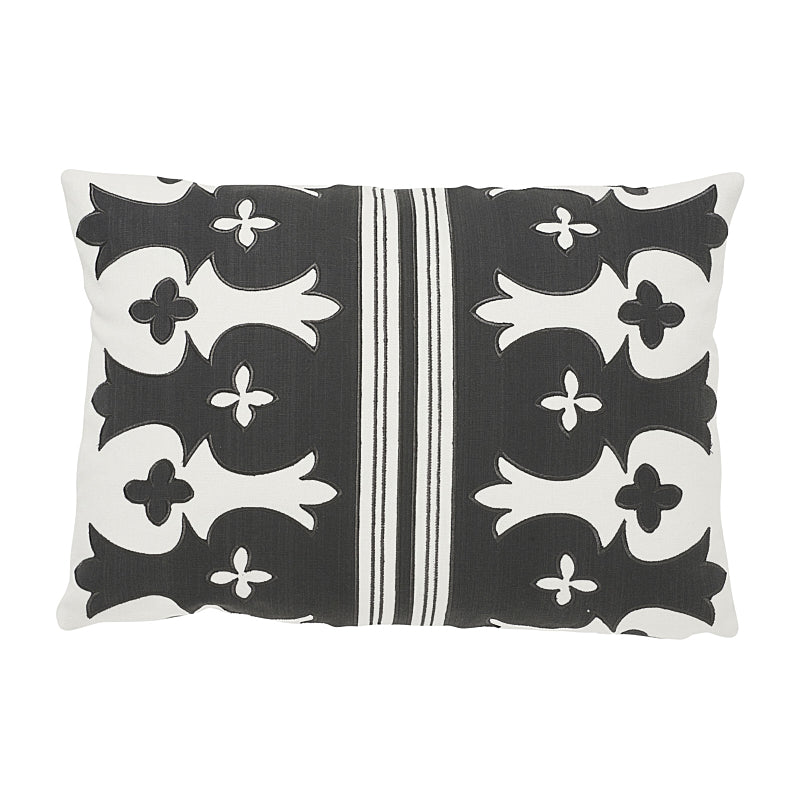 Bergama Pillow | Carbon & Ivory