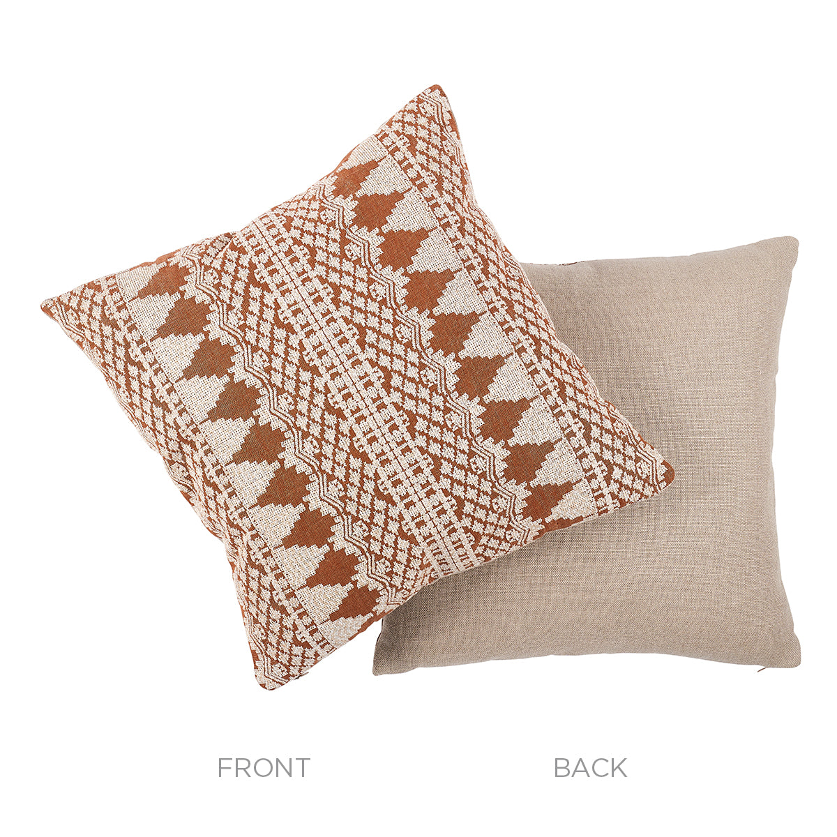 Wentworth Embroidery Pillow | Rust