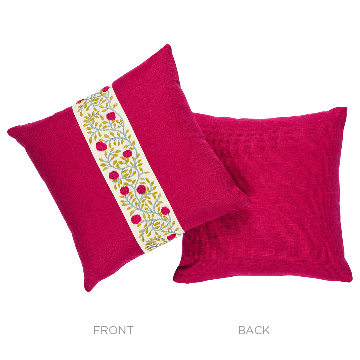 Ashoka Pillow | Magenta & Leaf