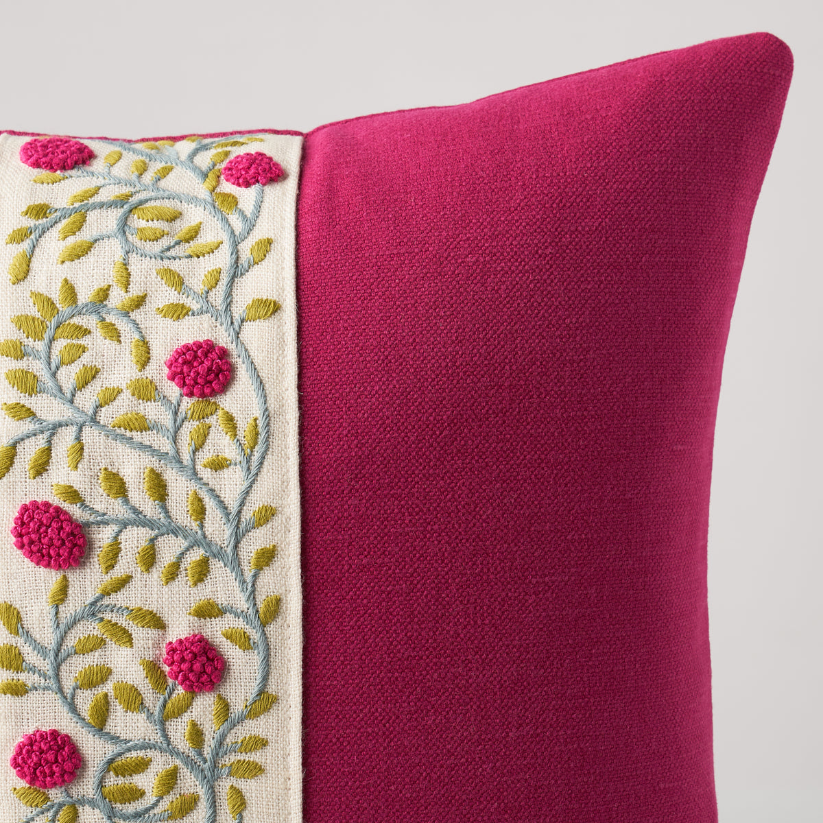 Ashoka Pillow | Magenta & Leaf