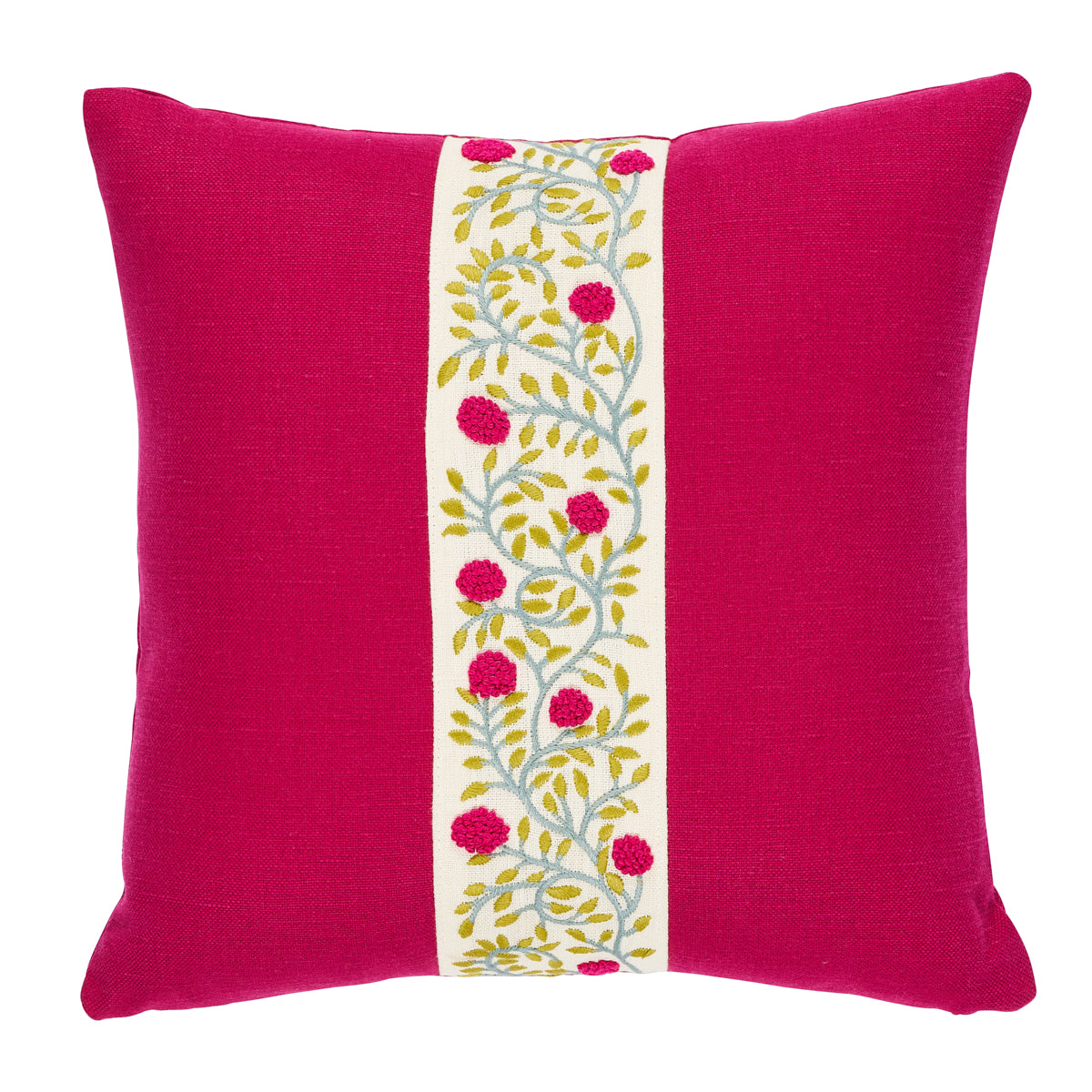 Ashoka Pillow | Magenta & Leaf