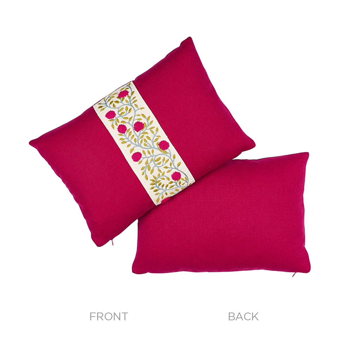 Ashoka Pillow | Magenta & Leaf