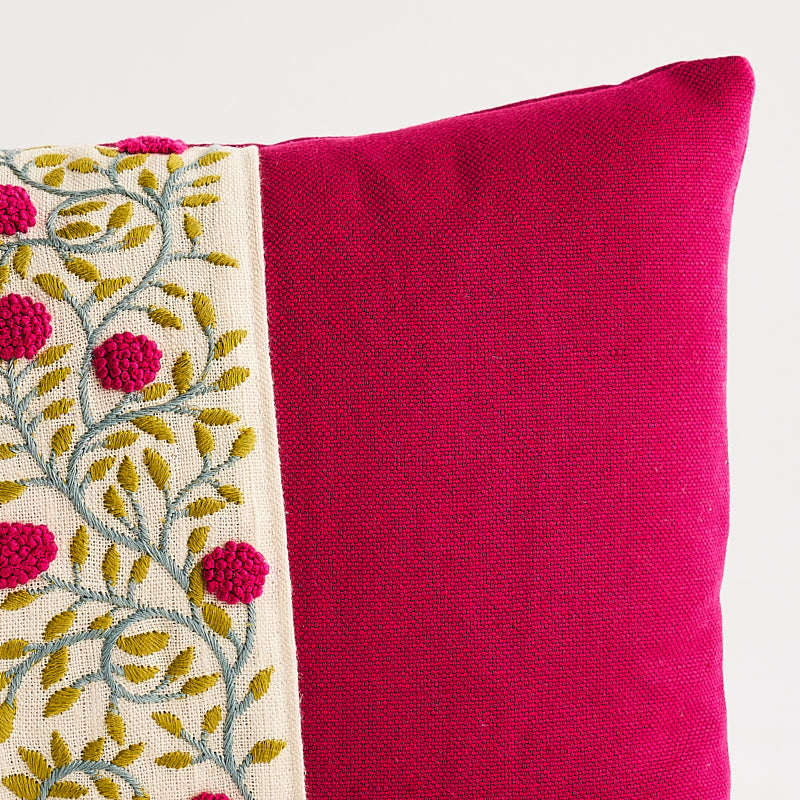 Ashoka Pillow | Magenta & Leaf