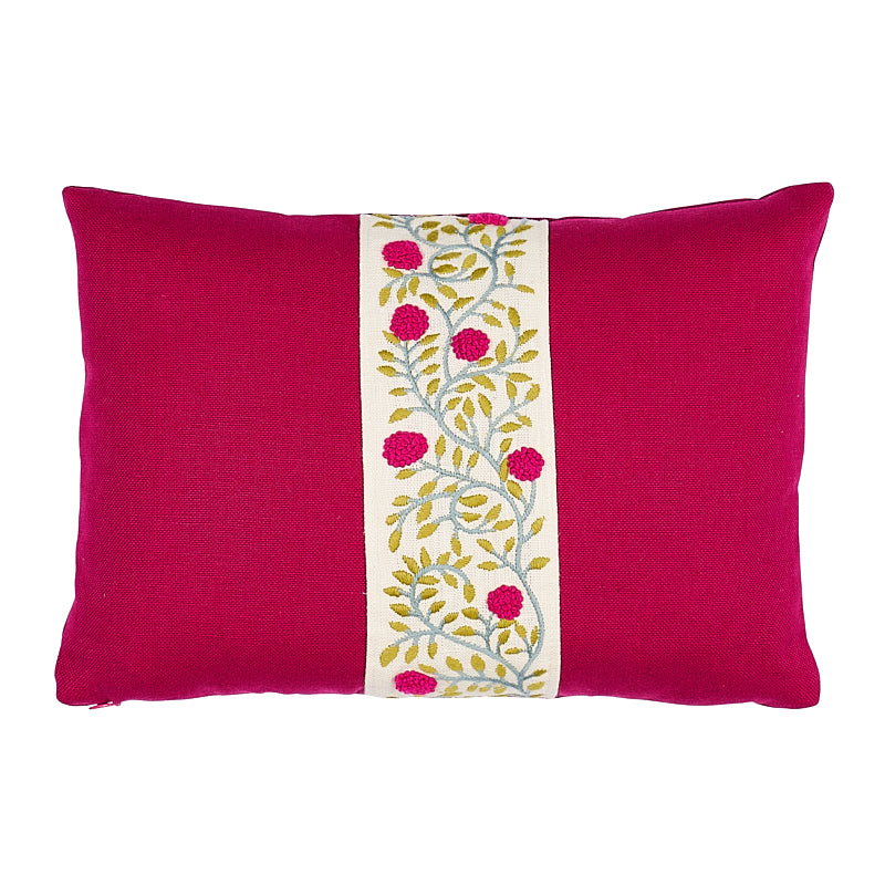 Ashoka Pillow | Magenta & Leaf