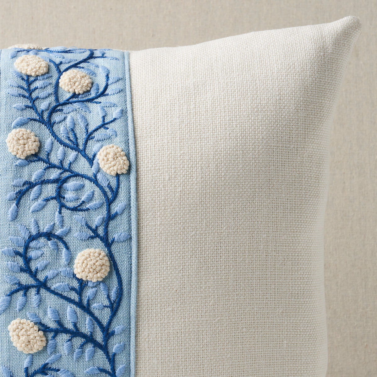 Ashoka Pillow | Ivory & Blue