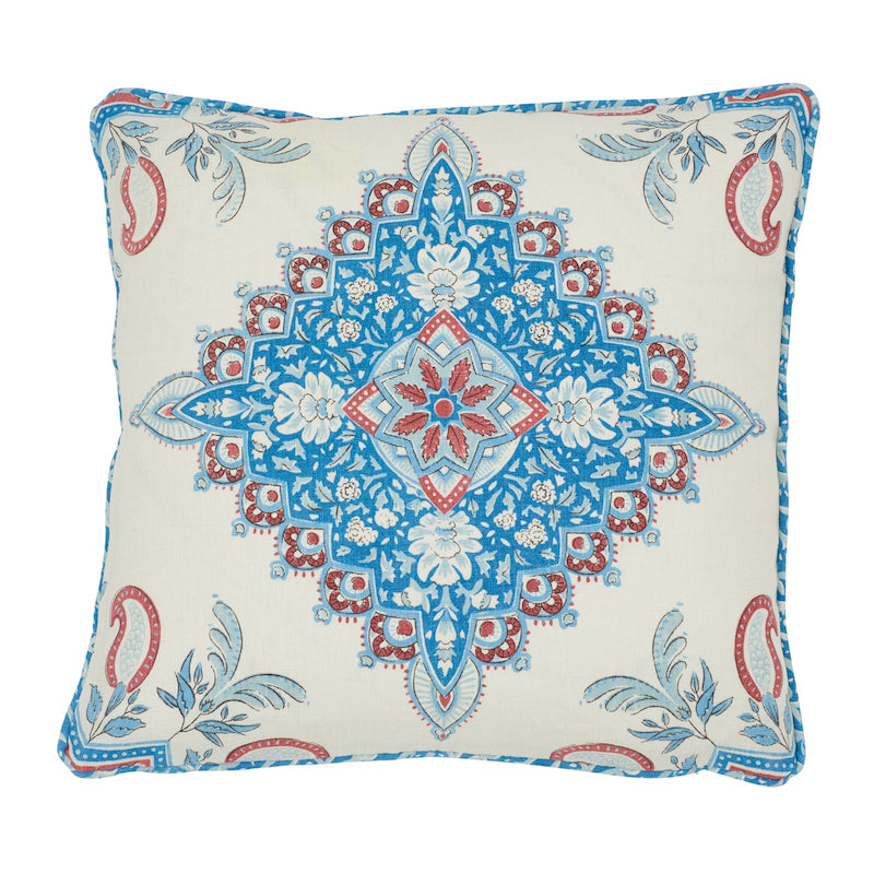 Montecito Medallion Pillow | Red & Blue