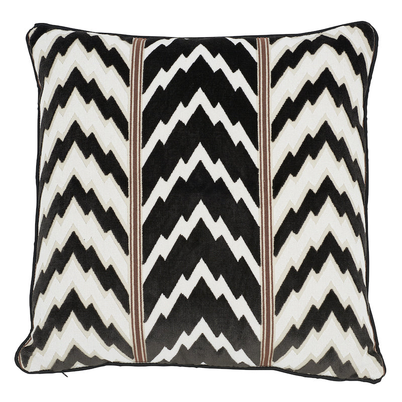 Florentine Velvet Pillow | Black & White