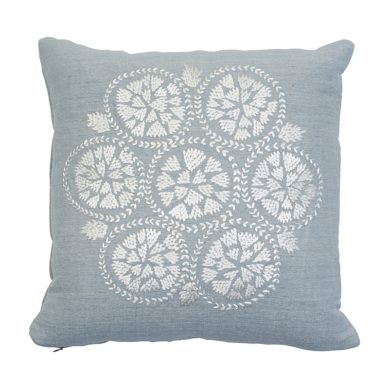 Isla Hand Embroidery Pillow | Sky