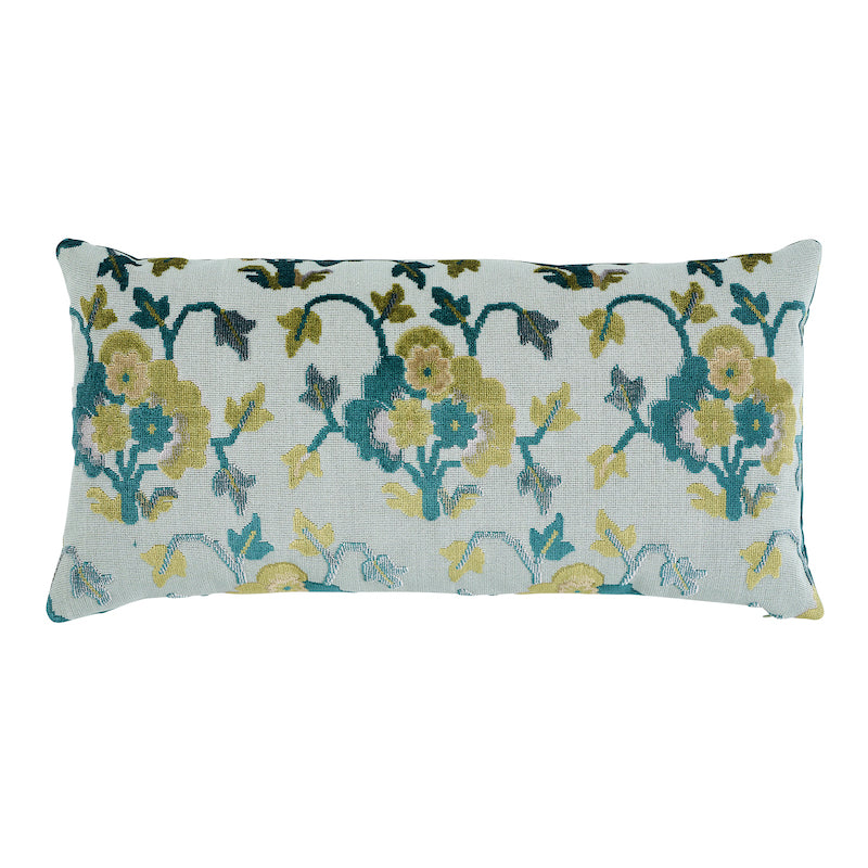 Jennie Velvet Pillow | Peacock & Celadon