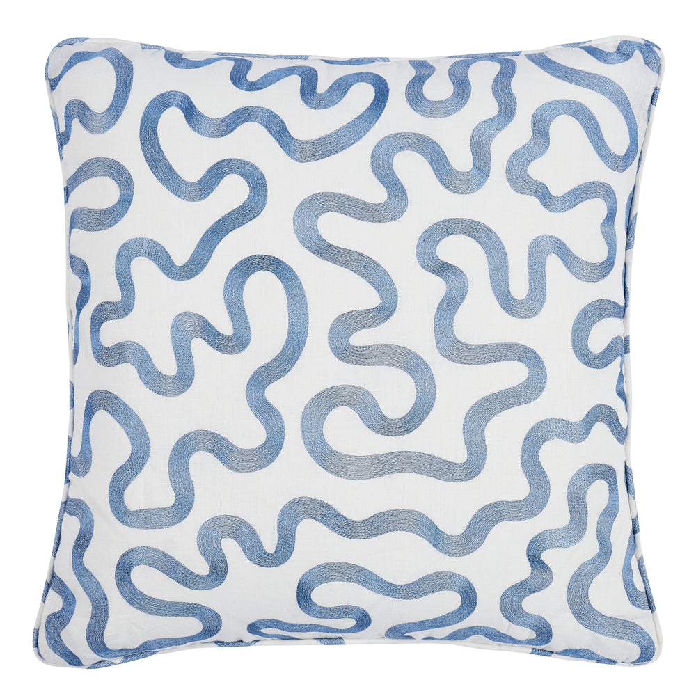 Riley Pillow | Navy On Ivory