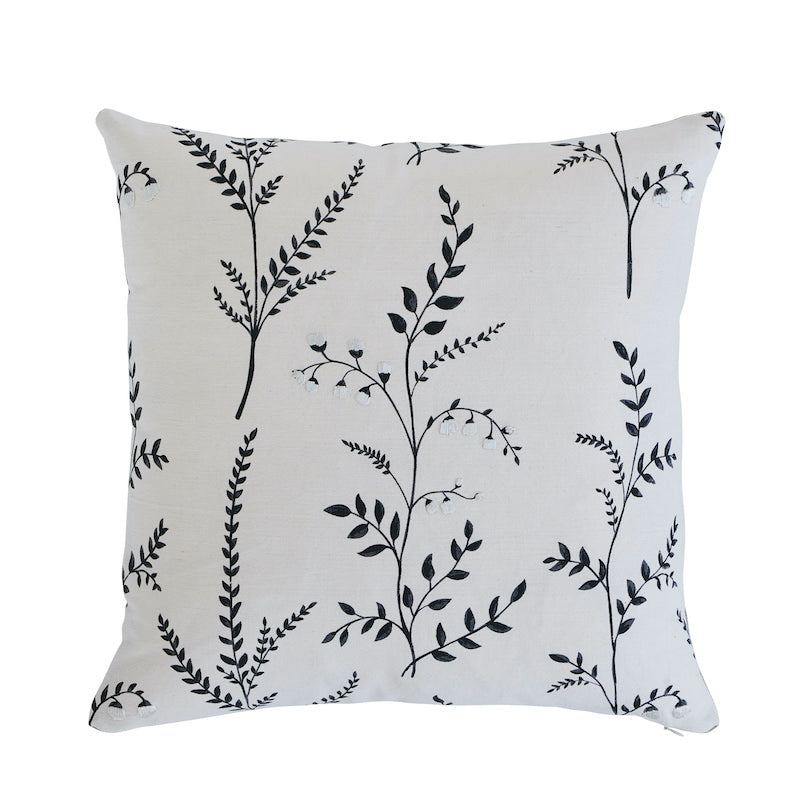 Cynthia Embroidered Pillow | Black