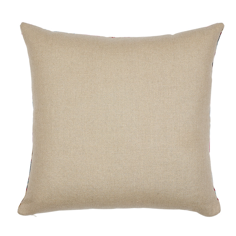 Bezique Flamestitch Pillow | Red & Peacock