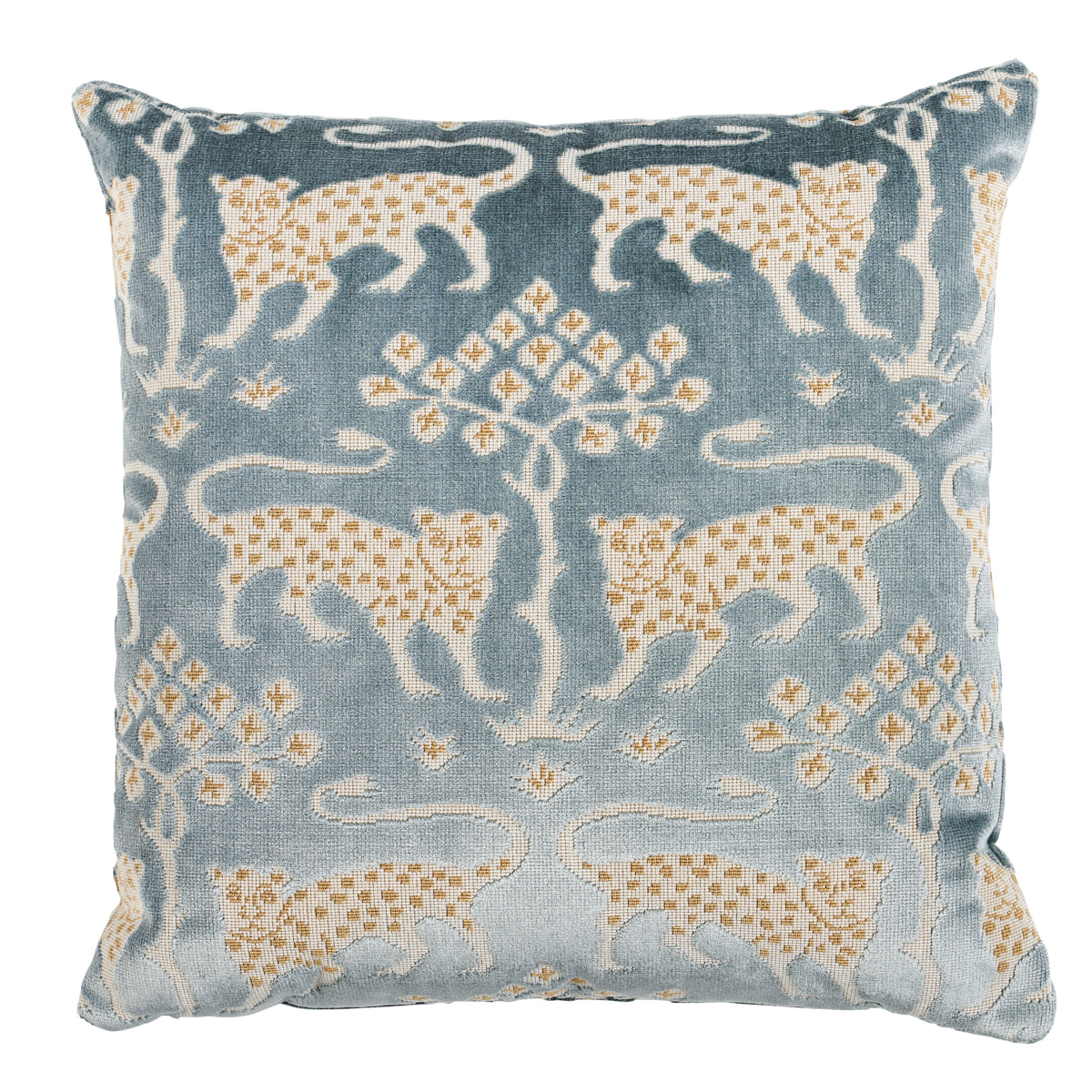 Woodland Leopard Velvet Pillow | Mineral