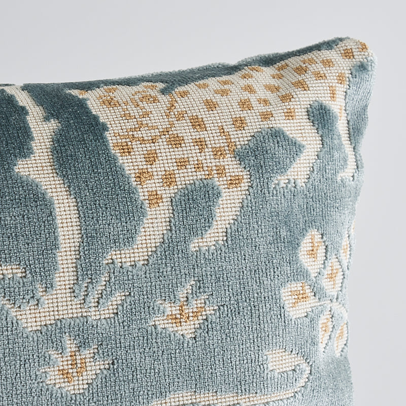 Woodland Leopard Velvet Pillow | Mineral