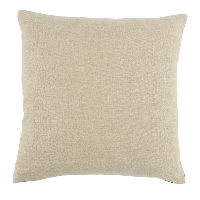 Tropical Leaf Pillow | Green & Ivory
