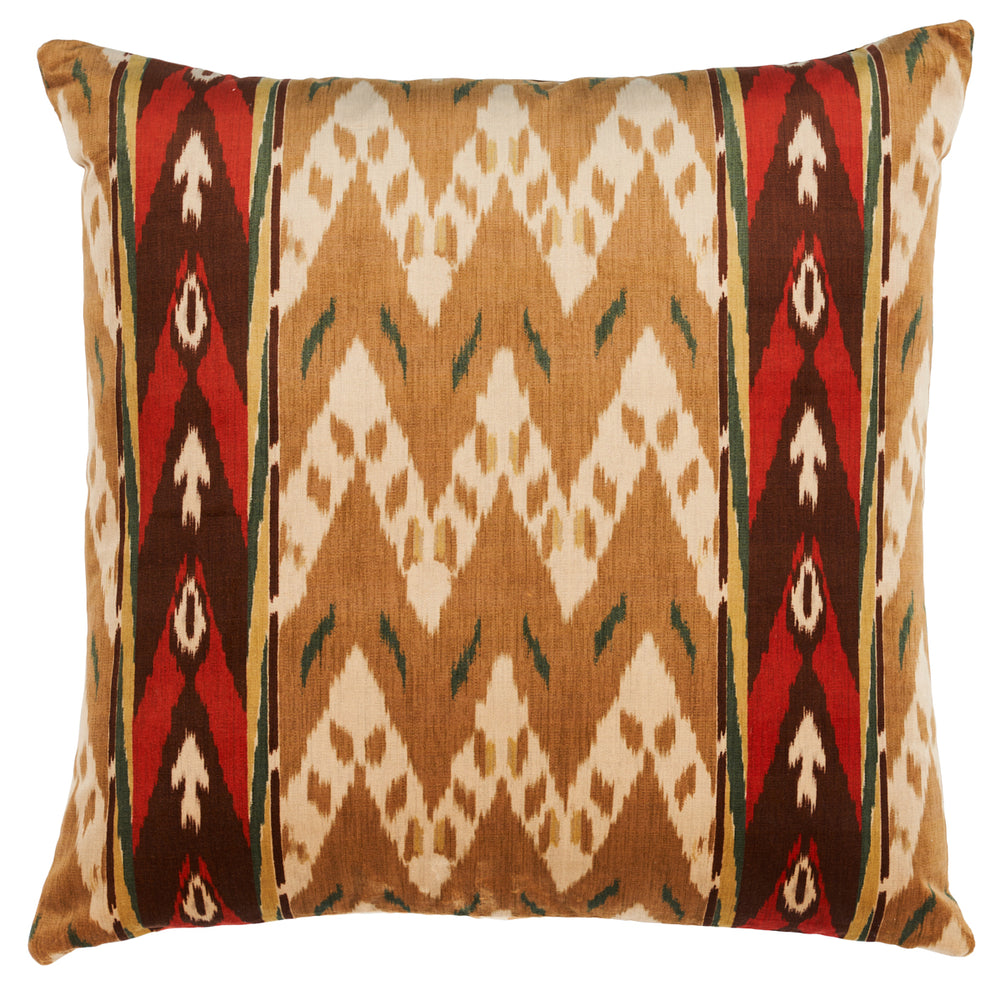 Samar Ikat Velvet Pillow | Gold