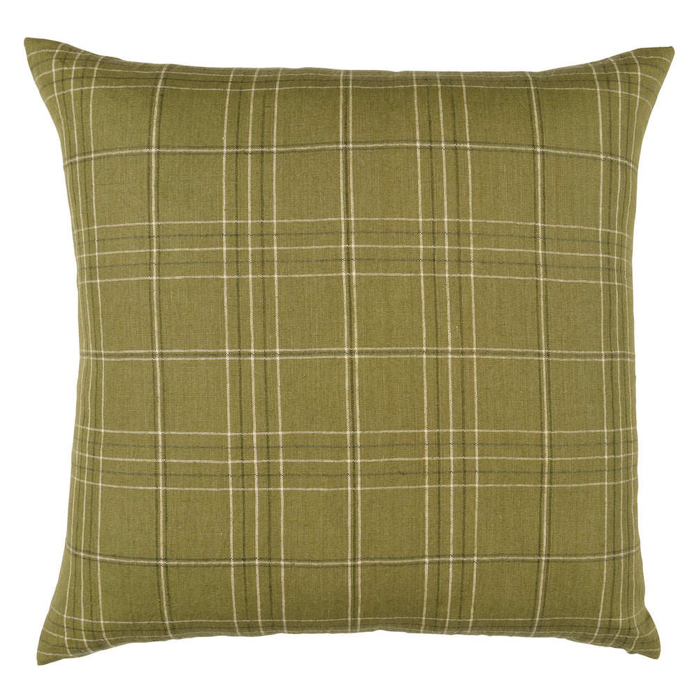 Nils Plaid Linen Pillow | Grass