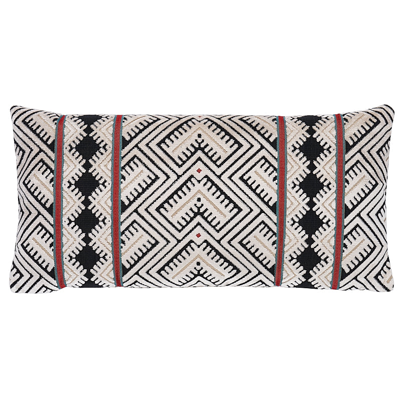 Parvin Velvet Pillow | Black & Ivory