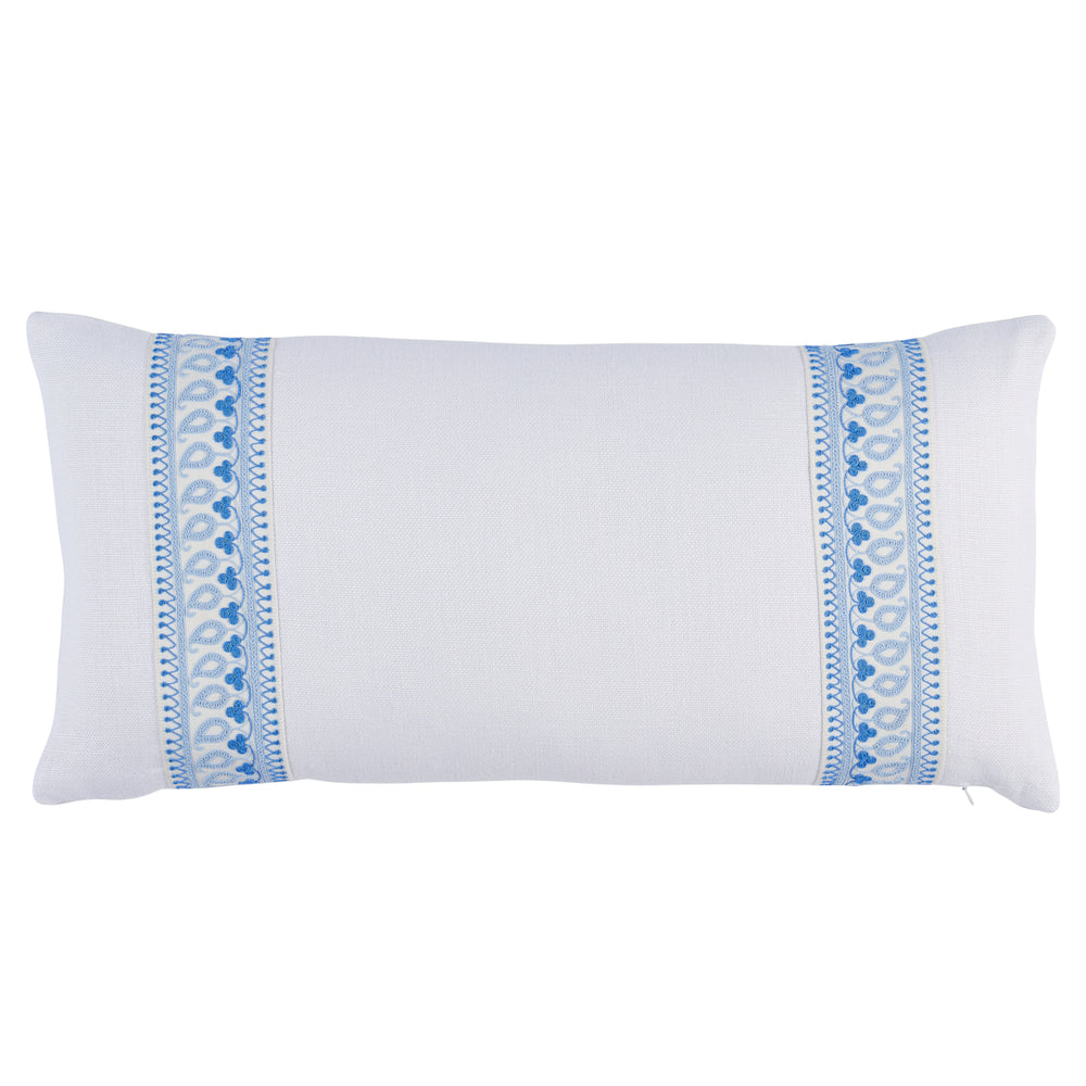 Paisley Embroidered Pillow | Blues