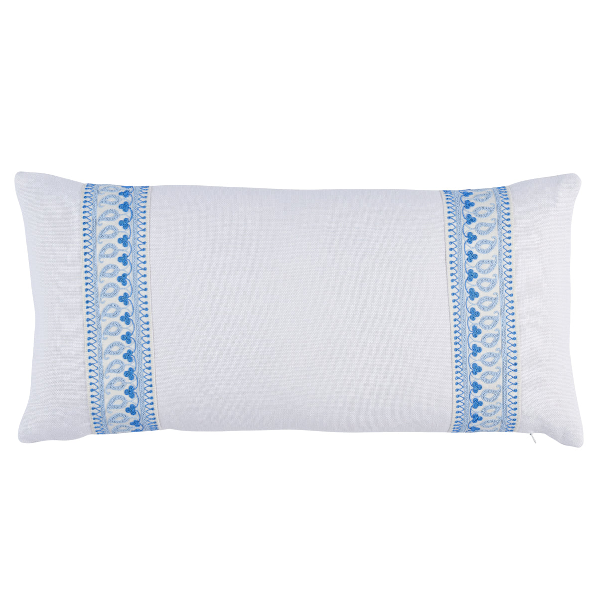 Paisley Embroidered Pillow | Blues
