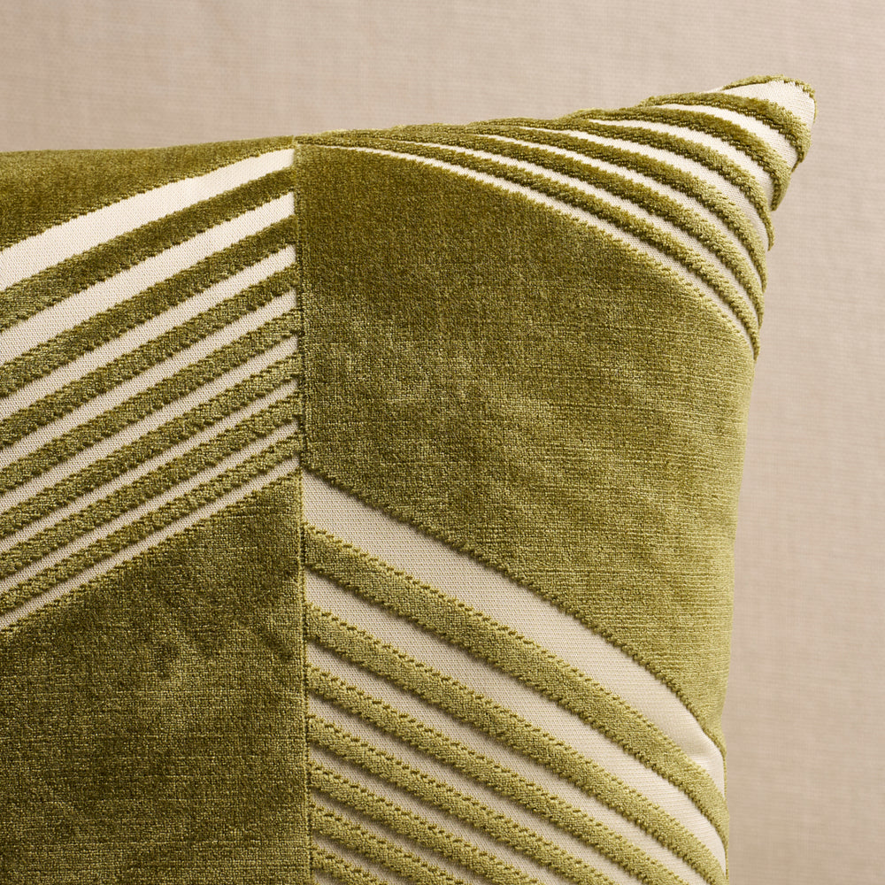 Jessie Cut Velvet Pillow | Olive