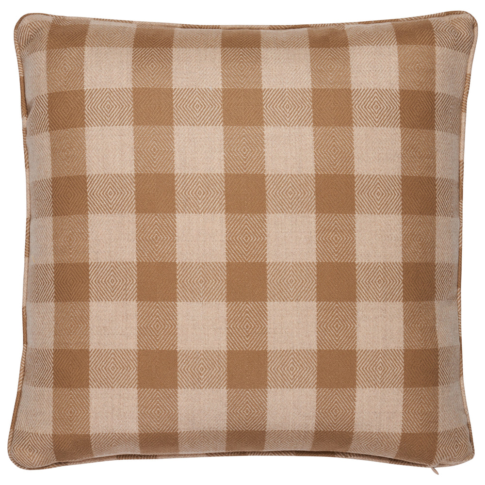 Galt Wool Check Pillow | Coffee