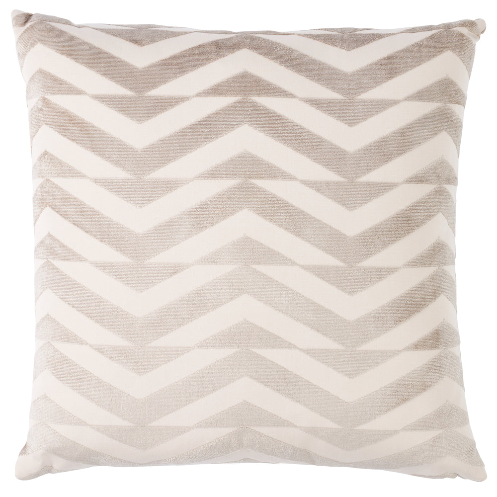 Broken Chevron Pillow | Taupe On Ivory