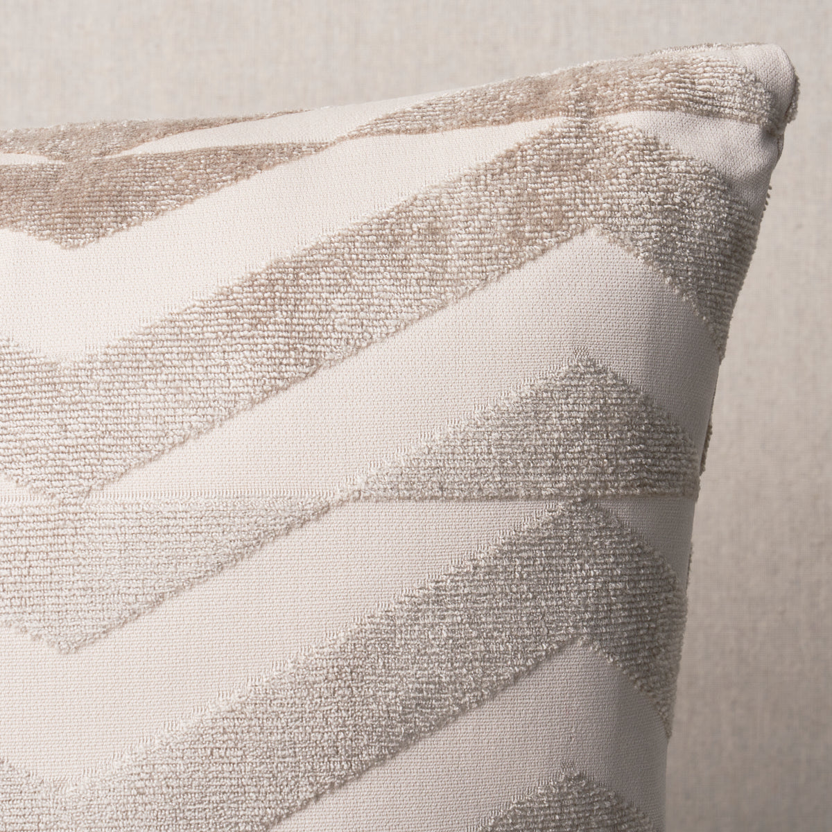 Broken Chevron Pillow | Taupe on Ivory