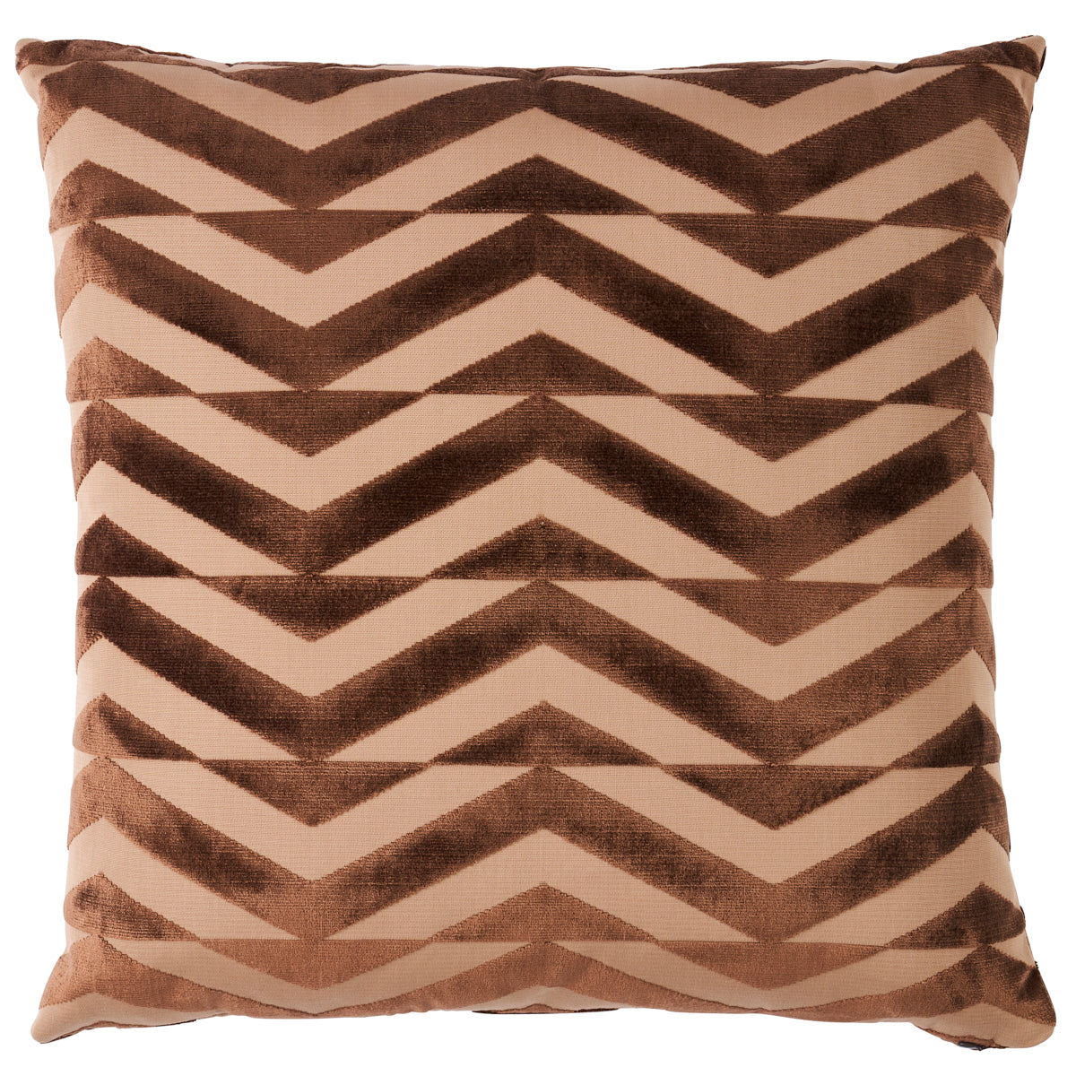 Broken Chevron Pillow | Brown on Camel