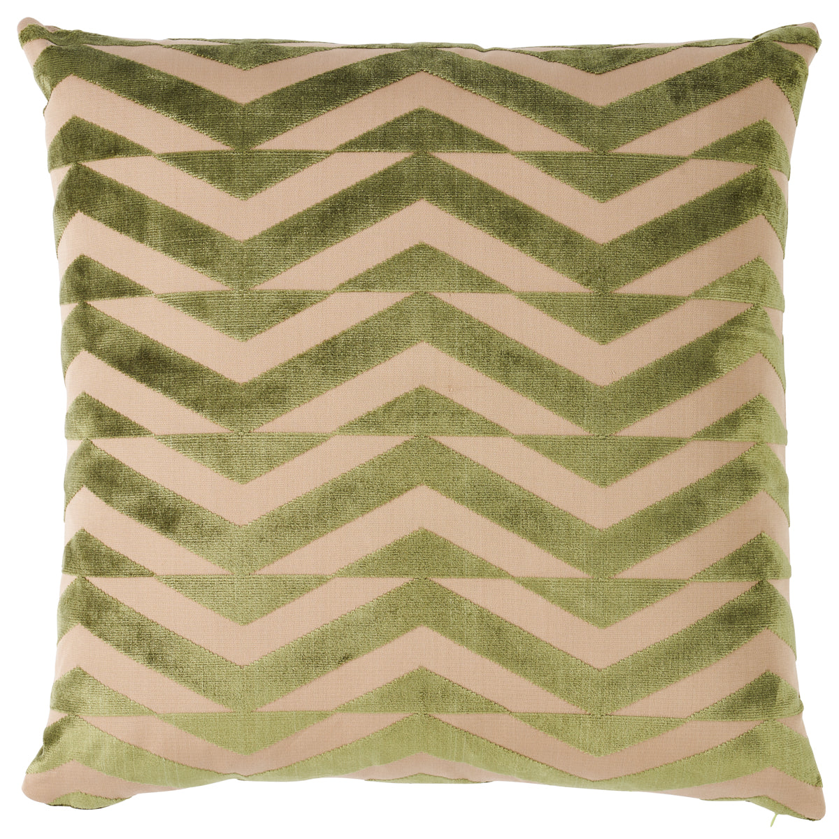 Broken Chevron Pillow | Olive on Khaki